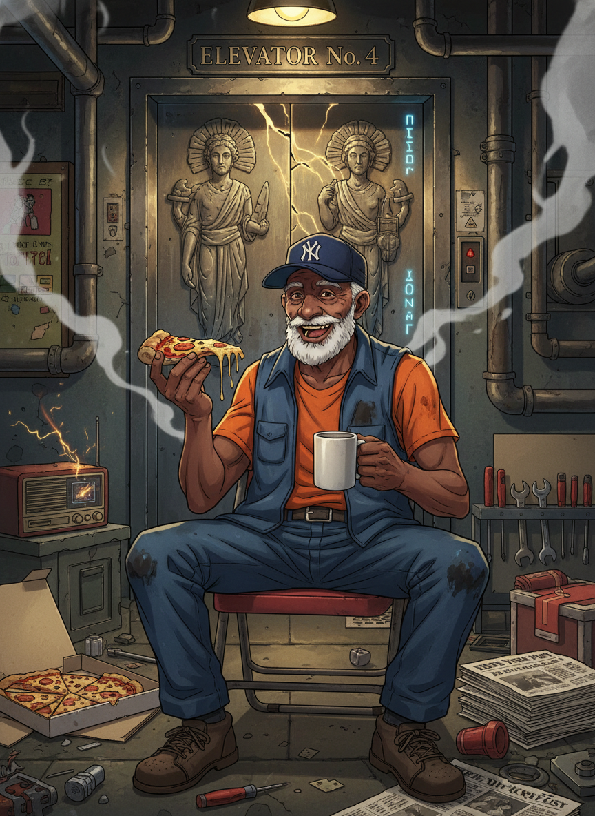 أرغوس "أرتي" سيلينوس - حارس بوابة أوليمبوس في بروكلين - AI Character Card